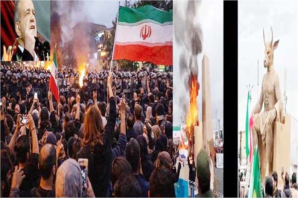 ایران کا دوہرا چہرہ: ڈیتھ ٹو امریکہ کے نعرے اور بال کے پتلے جلائے، پزشکیان بولے- احتجاج تو برکت ، مخالفت کرو لیکن سچ میں نہیں: ویڈیو